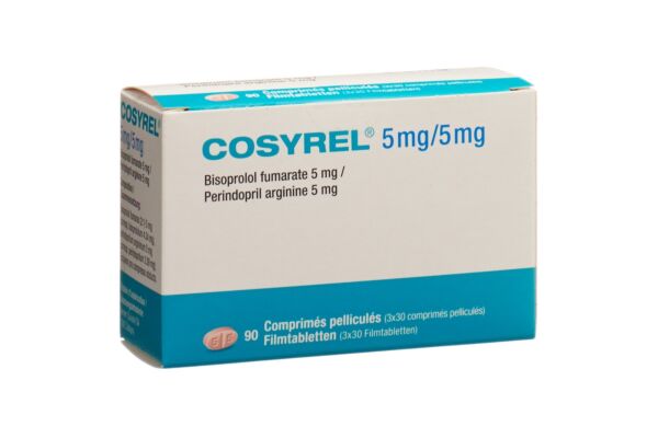 Cosyrel cpr pell Bisoprolol fumarate 5mg/Périndopril arginine 5mg 3 bte 30 pce