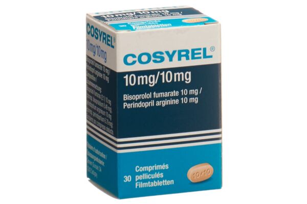 Cosyrel cpr pell Bisoprolol fumarate 10mg/Périndopril arginine 10mg bte 30 pce