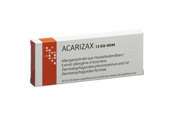 Acarizax Lyophilisat zum Einnehmen 12 SQ-HDM 30 Stk