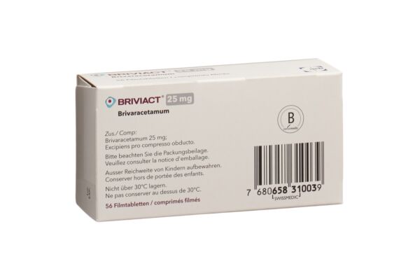 Briviact cpr pell 25 mg 56 pce