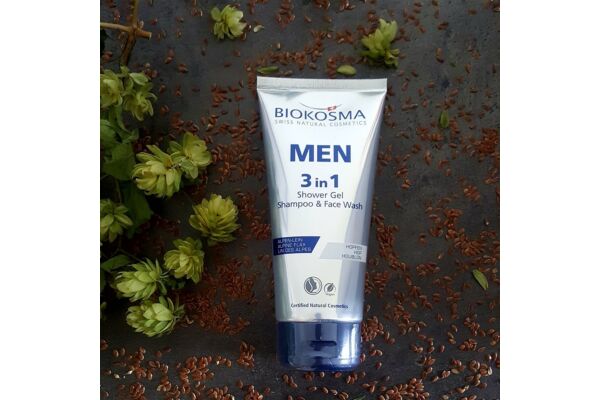 BIOKOSMA MEN 3 in 1 Shower Gel & Shampoo & Face Wash 200 ml