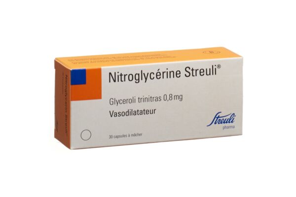 Nitroglycérine Streuli caps croquer 0.8 mg 30 pce