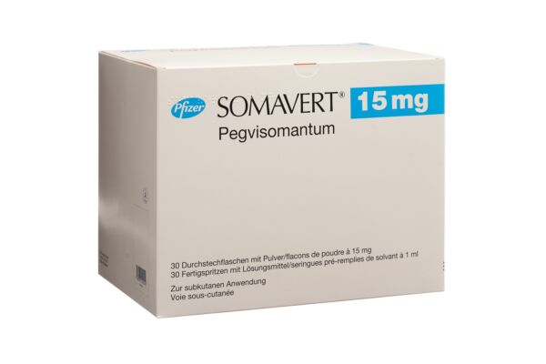 Somavert subst sèche 15 mg avec solvant (seringue pré-remplie) 30 pce