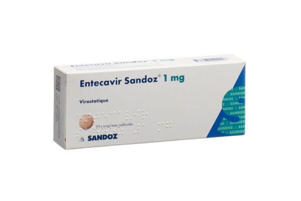 Entecavir Sandoz Filmtabl 1 mg 30 Stk
