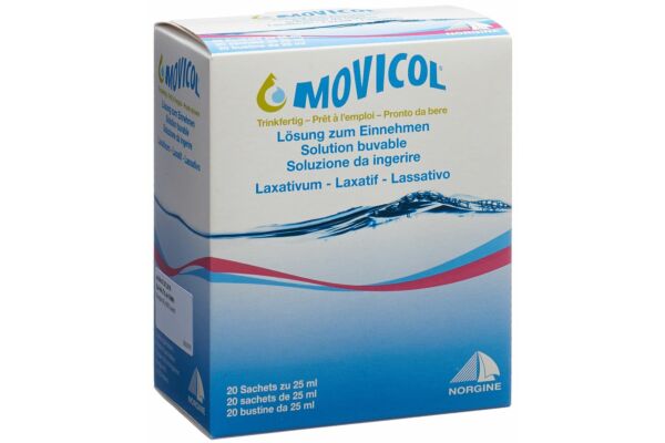 Movicol prête à l'emploi solution buvable 20 sach 25 ml