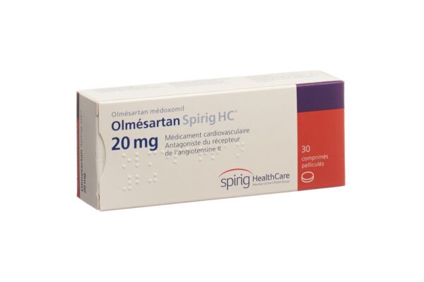 Olmésartan Spirig HC cpr pell 20 mg 30 pce