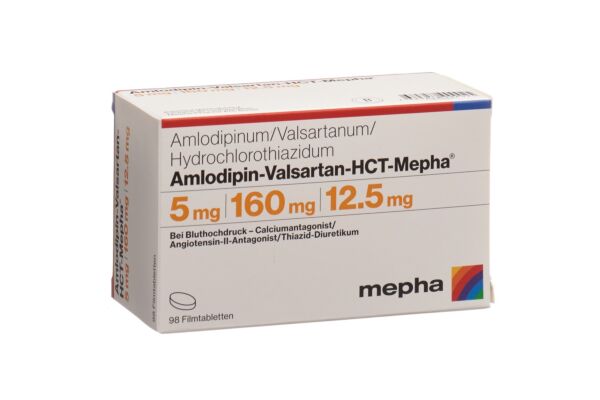 Amlodipin-Valsartan-HCT-Mepha cpr pell 5mg/160mg/12.5mg 98 pce