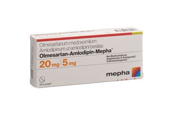 Olmesartan-Amlodipin-Mepha cpr pell 20mg/5mg 28 pce