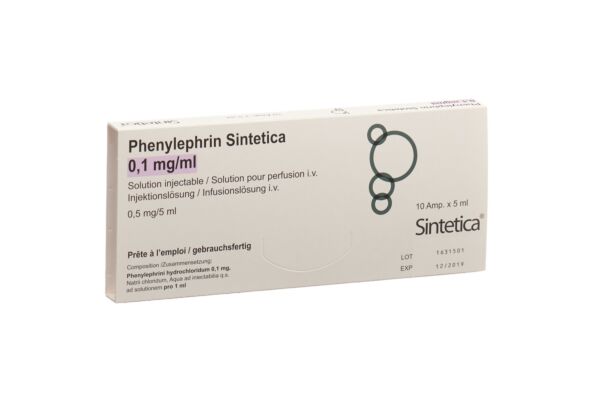 Phenylephrin Sintetica Inj Inf Präp 0.5 mg/5ml 10 Amp 5 ml