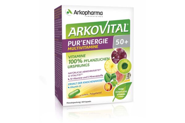 Arkovital Pur'Energie 50+ multivitamines et -minéraux naturels caps bte 60 pce