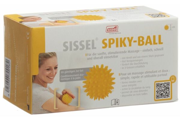 SISSEL Spiky-Ball 8cm gelb 2 Stk