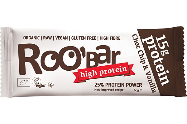 Roobar barre protéinée crue choco chip & vanilla 60 g