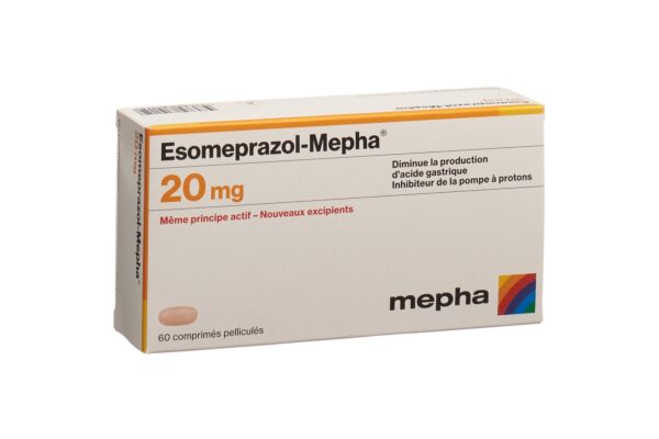 Esomeprazol-Mepha cpr pell 20 mg 60 pce