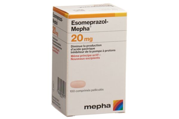 Esomeprazol-Mepha cpr pell 20 mg bte 100 pce