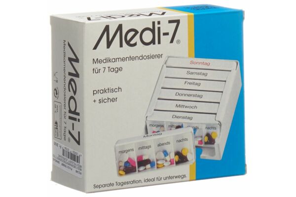 Sahag Medi-7 pilulier 7 jours 4 cases par jour blanc allemand