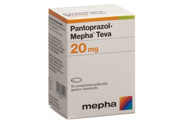 Pantoprazol-Mepha Teva cpr pell 20 mg bte 15 pce