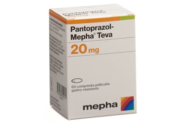 Pantoprazol-Mepha Teva cpr pell 20 mg bte 60 pce