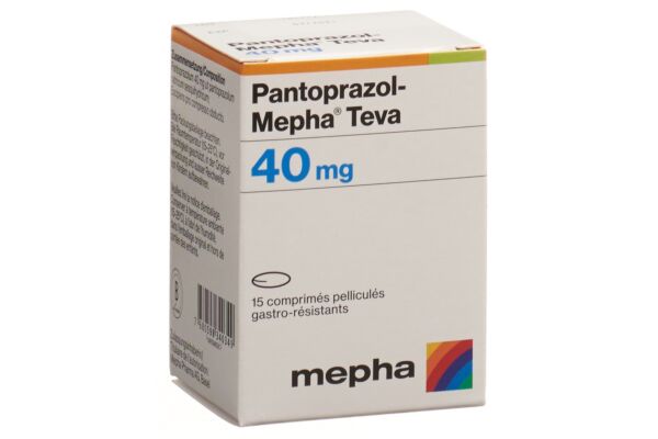 Pantoprazol-Mepha Teva cpr pell 40 mg bte 15 pce