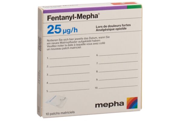 Fentanyl-Mepha patch mat 25 mcg/h 10 pce