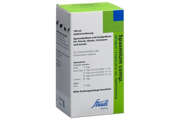 Spasmium comp. 500 mg/ml + 4 mg/ml Inj Lös ad us. vet. 100 ml