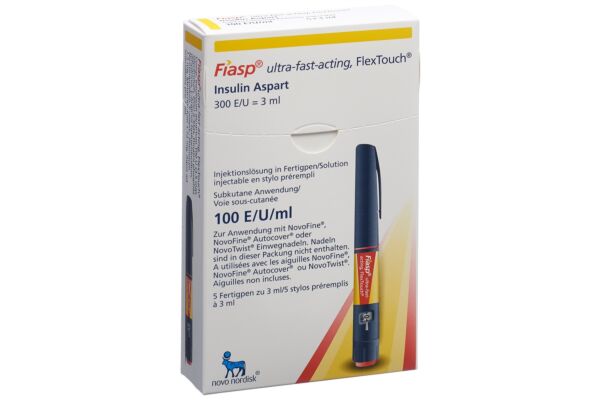 Fiasp FlexTouch sol inj 100 U 5 stylo pré 3 ml