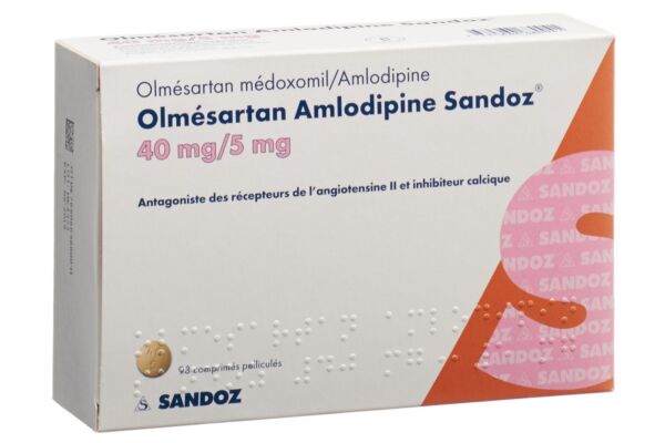 Olmésartan Amlodipine Sandoz cpr pell 40/5 mg 98 pce