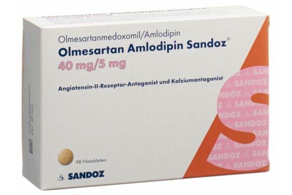Olmesartan Amlodipin Sandoz Filmtabl 40/5 mg 98 Stk