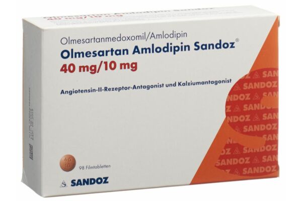 Olmesartan Amlodipin Sandoz Filmtabl 40/10 mg 98 Stk