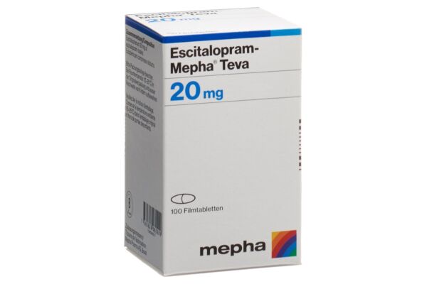 Escitalopram-Mepha Teva cpr pell 20 mg bte 100 pce