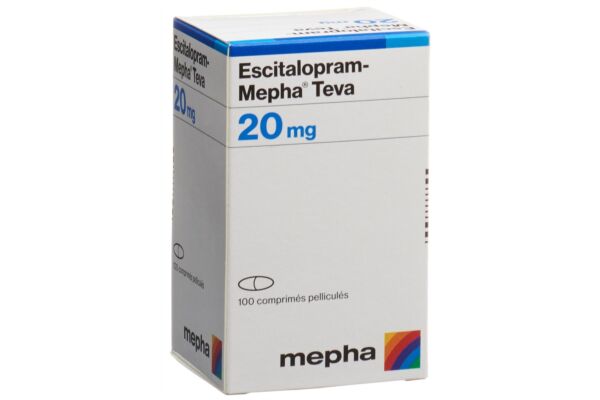 Escitalopram-Mepha Teva cpr pell 20 mg bte 100 pce
