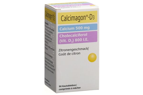 Calcimagon D3 cpr croquer 500/800 citron bte 90 pce