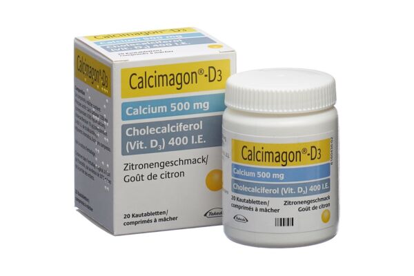 Calcimagon D3 cpr croquer 500/400 citron bte 20 pce