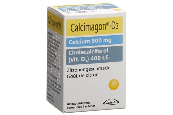 Calcimagon D3 Kautabl 500/400 Zitrone Ds 60 Stk