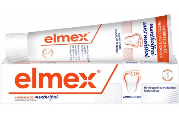 elmex PROTECTION CARIES dentifrice sans menthol tb 75 ml