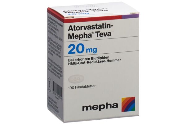 Atorvastatin-Mepha Teva cpr pell 20 mg bte 100 pce