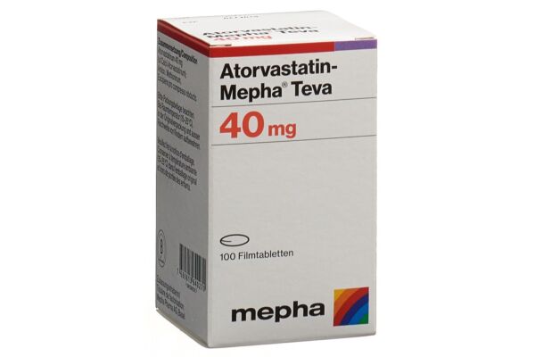 Atorvastatin-Mepha Teva cpr pell 40 mg bte 100 pce