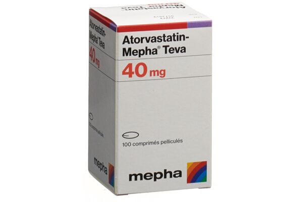 Atorvastatin-Mepha Teva cpr pell 40 mg bte 100 pce