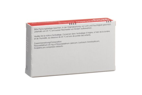 Rosuvastatin Zentiva Filmtabl 20 mg 28 Stk