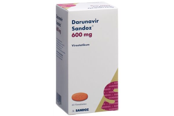 Darunavir Sandoz cpr pell 600 mg bte 60 pce