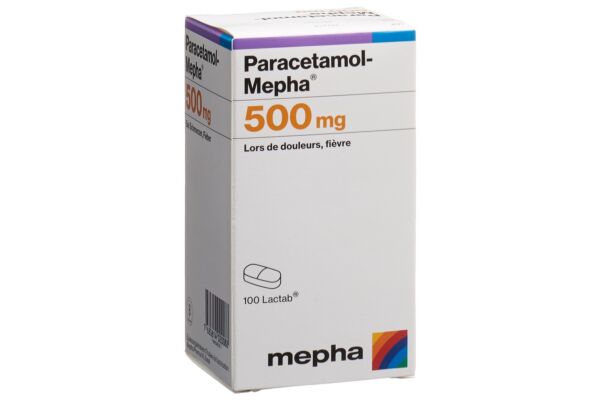 Paracetamol-Mepha cpr pell 500 mg bte 100 pce
