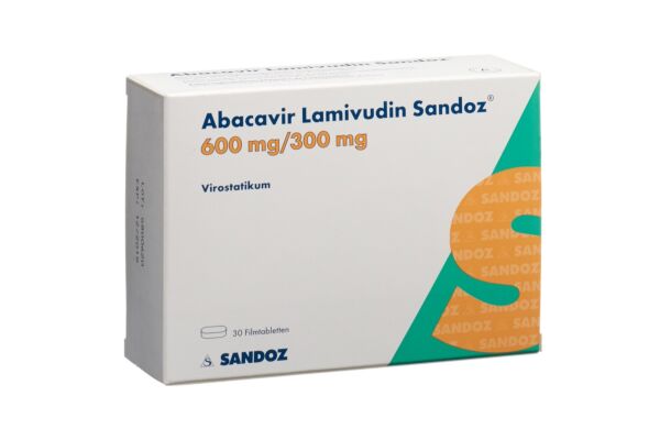Abacavir Lamivudine Sandoz cpr pell 600mg/300mg 30 pce