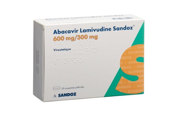 Abacavir Lamivudine Sandoz cpr pell 600mg/300mg 30 pce