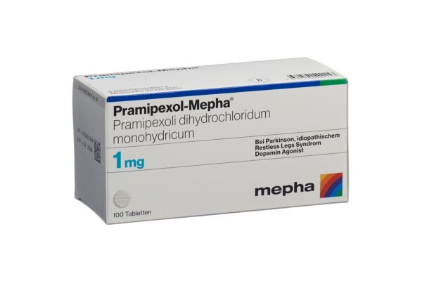 Pramipexol-Mepha Tabl 1 mg 100 Stk