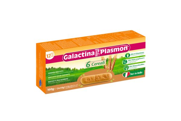 Galactina Plasmon 6 Cereali Biscuits pour enfants 4 x 40 g