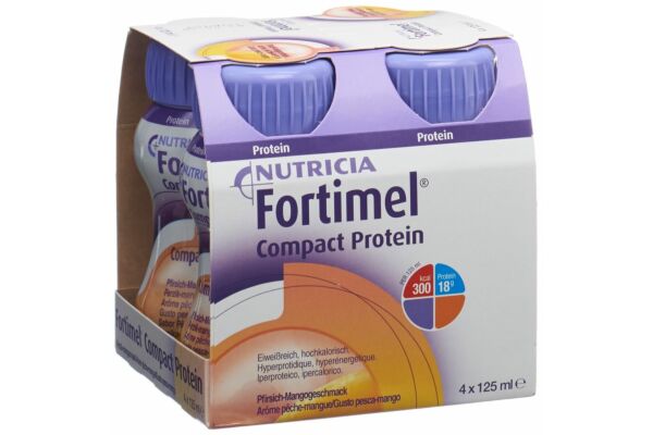 Fortimel Compact protéine pêche-mangue 4 fl 125 ml