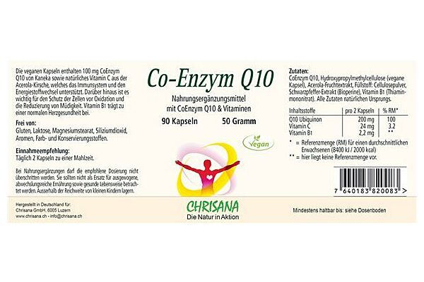 Chrisana Co-Enzym Q10 caps bte 90 pce