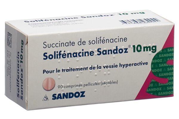Solifénacine Sandoz cpr pell 10 mg 90 pce