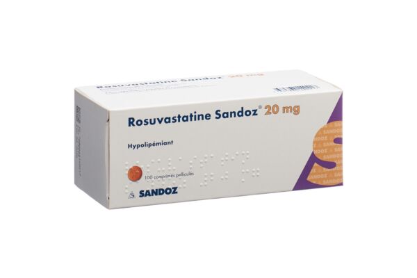 Rosuvastatine Sandoz cpr pell 20 mg 100 pce