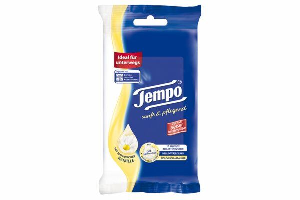 Tempo Toilettenpapier feucht Sanft&Pflegend Travelpack 10 Stk