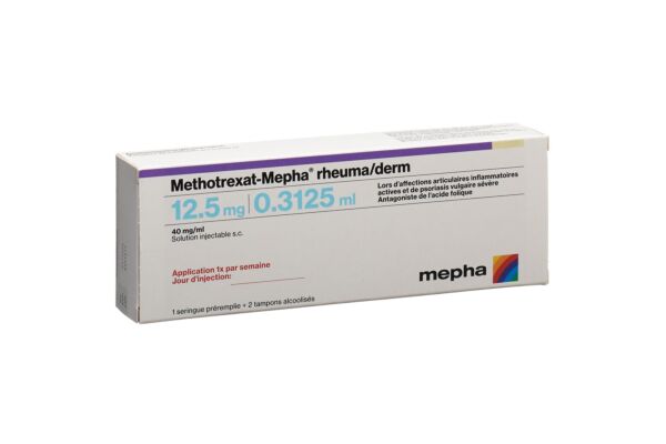 Methotrexat-Mepha rheuma/derm sol inj 12.5 mg/0.3125ml ser pré
